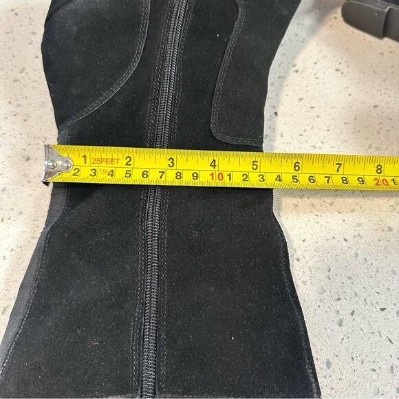 Steve Madden Willful Black Suede Wedge Knee-High Over the Knee Tall Boots 11M - Picture 11 of 13